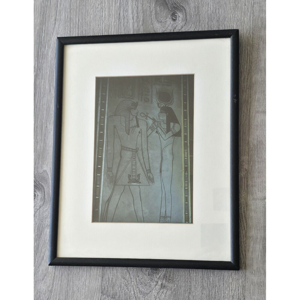 Egypt Mural Print Amenhotep II Pharaoh and Goddes Framed Art